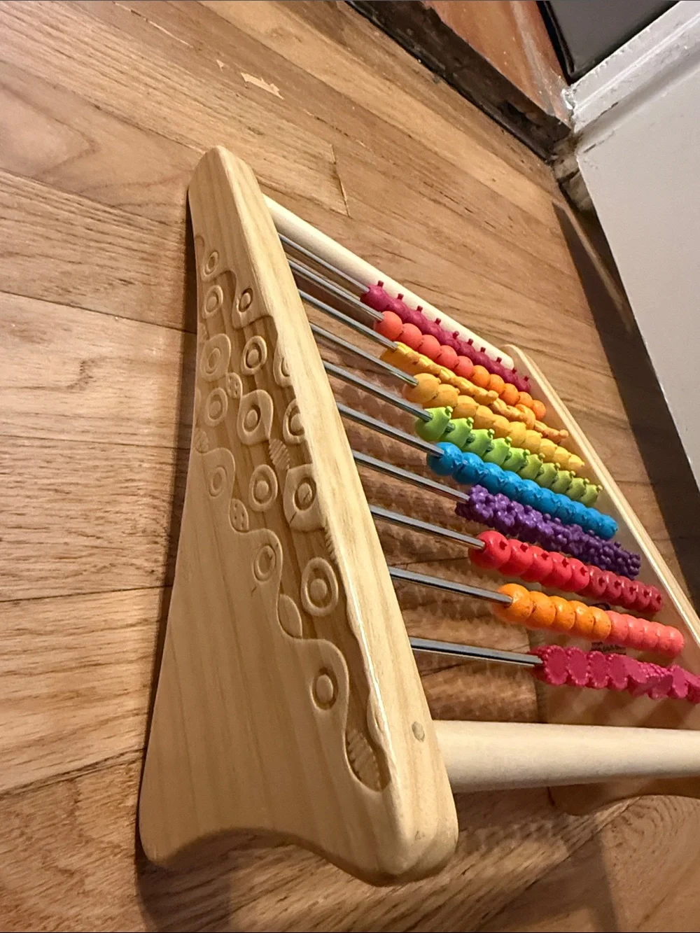 B. Toys Wooden fruit Counting Abacus - Multicolor like new